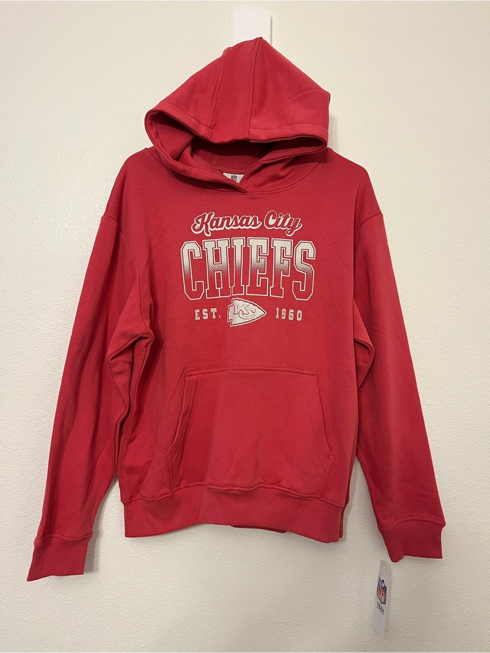 NWT Kansas City Chiefs Hoodie Youth XL 14/16 Red Pullover Sweatshirt